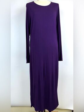 Liquid Long Sleeve Purple Maxi Dress